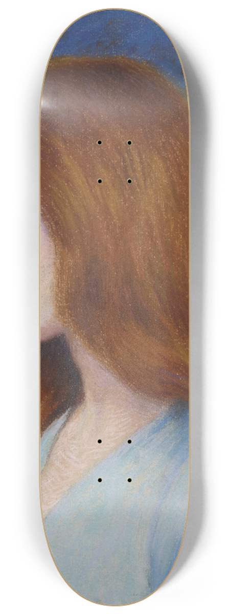 Federico Zandomeneghi - Profil de femme sur fond bleu 8.25 inch art skate deck