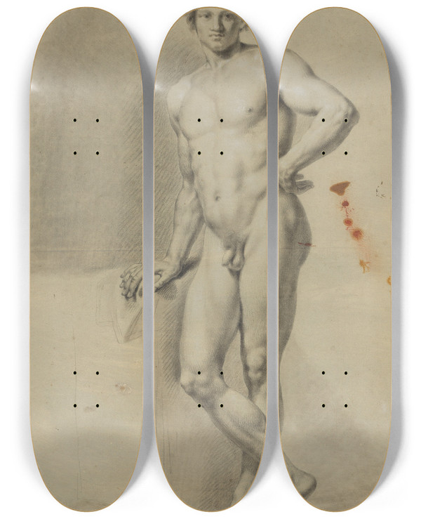 Triptych art skateboard deck of Philipp Jakob Becker Untitled_3 by Philipp Jakob Becker