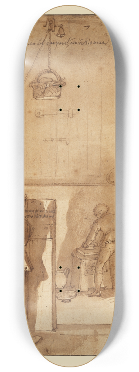 Federico Zuccaro - Twenty Drawings Depicting the Early Life of Taddeo Zuccaro 8.25 inch art skate deck
