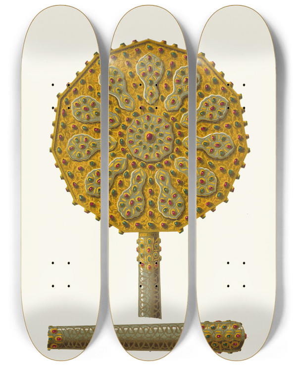 Triptych art skateboard deck of Fedor Grigoryevich Solntsev Zadniaia Storona Zerkala Tsaritsy Natalii Kirilovny by Fedor Grigoryevich Solntsev (1801-1892)