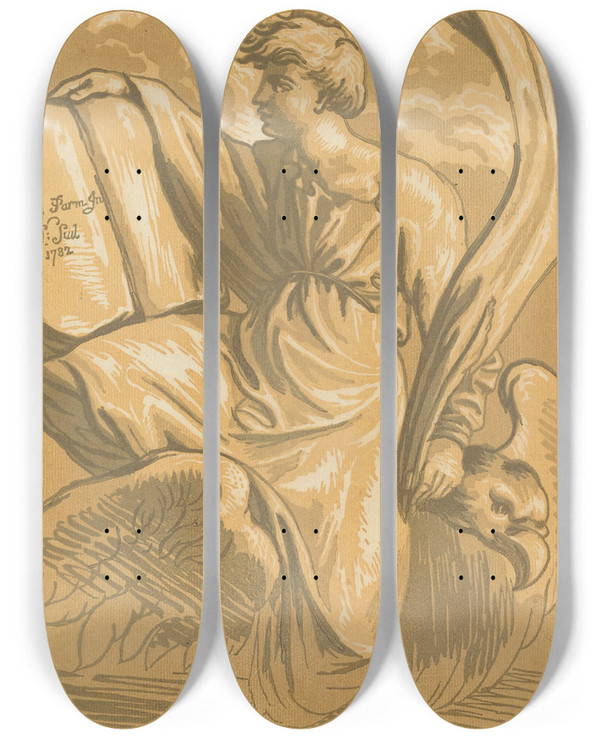 Triptych art skateboard deck of John Skippe Saint John The Evangelist_2 by John Skippe (1742-1812)