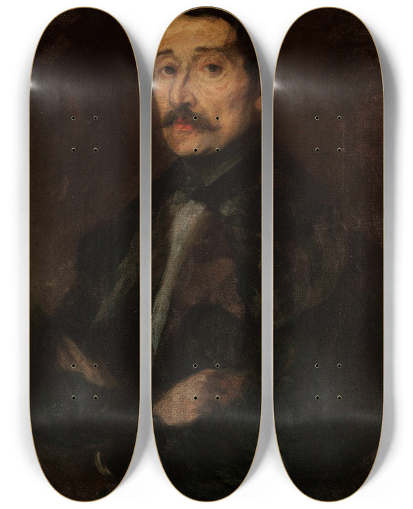Triptych art skateboard deck of Piotr Michaowski Portrait Of Eustachy Wsowicz by Piotr Michalowski (1800-1855)