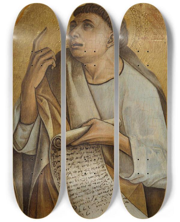 Triptych art skateboard deck of Carlo Crivelli An Apostle by Carlo Crivelli (1430-1495)