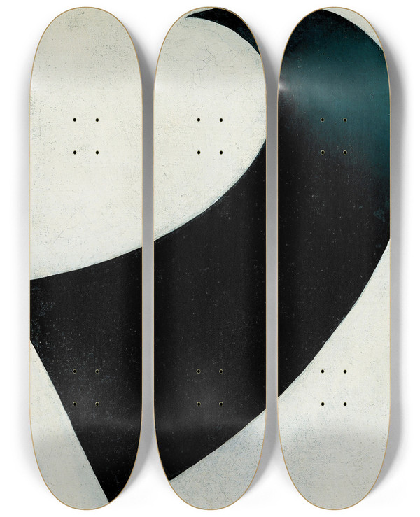 Triptych art skateboard deck of Kazimir Malevich Suprematism_3 by Kazimir Malevich (1879-1935)