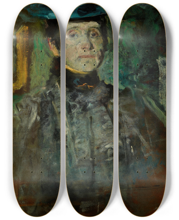 Triptych art skateboard deck of Olga Boznanska Selfportrait_1 by Olga Boznanska (1865-1940)