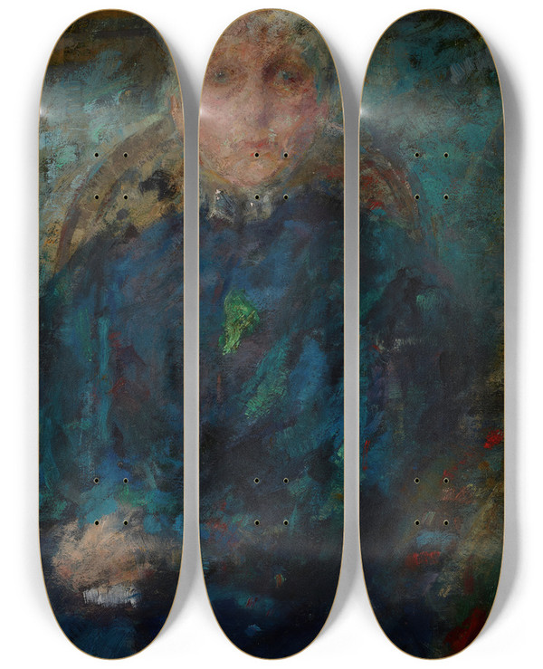 Triptych art skateboard deck of Olga Boznanska Portrait Of Ucja Detloff by Olga Boznanska (1865-1940)