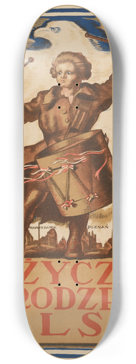 Felicjan Szczsny Kowarski - Poyczka Odrodzenia Polski. Lww, Krakw, Warszawa, Pozna, Gniezno, Wilno 8.25 inch art skate deck