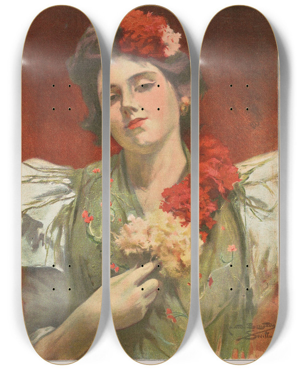 Triptych art skateboard deck of Miguel Segui Publisher Album Salon Pl33 by Miguel Segui (Publisher) (19-)