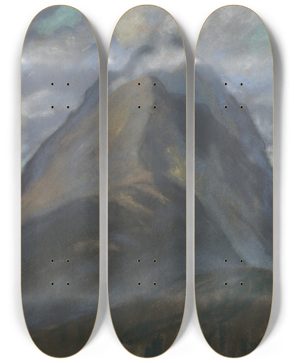Triptych art skateboard deck of Zolo Palugyay Spring Landscape_2 by Zolo Palugyay (1898-1935)