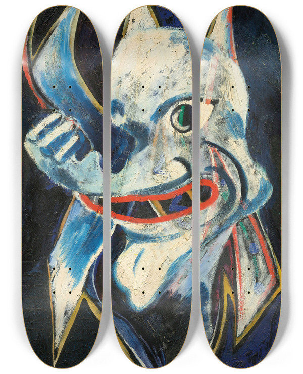 Triptych art skateboard deck of Francis Picabia Monstre by Francis Picabia (1879-1953)