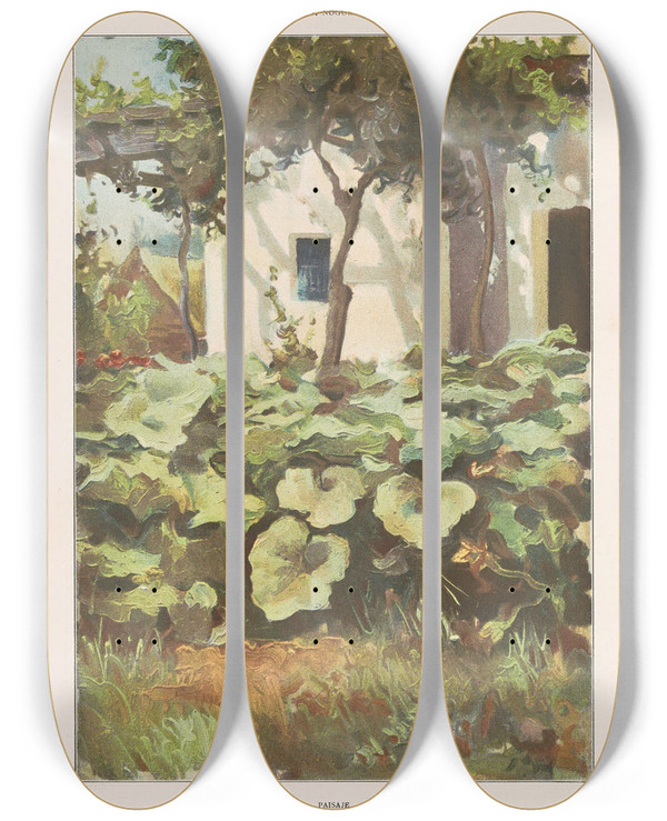 Triptych art skateboard deck of Miguel Segui Publisher Album Salon Pl57 by Miguel Segui (Publisher) (19-)