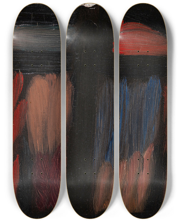 Triptych art skateboard deck of Alexej Von Jawlensky Meditation N 26 by Alexej Von Jawlensky (1864-1941)