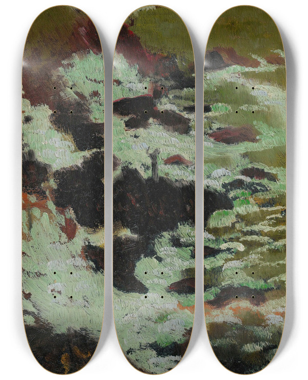 Triptych art skateboard deck of Maurice Denis Ecume Verte by Maurice Denis (1870-1943)