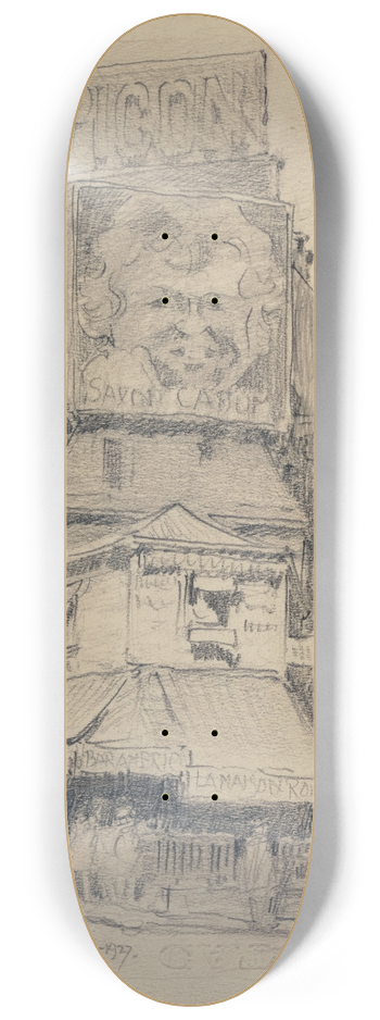 Ferdinand Boberg - La place Blanche 8.25 inch art skate deck