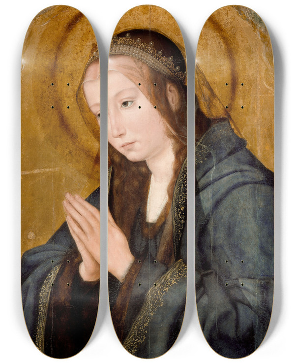 Triptych art skateboard deck of Studio Of Quentin Massys Virgin In Adoration by Studio Of Quentin Massys (1466-1530)