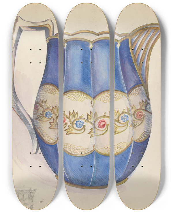 Triptych art skateboard deck of Ella Josephine Sterling Pitcher_2 by Ella Josephine Sterling