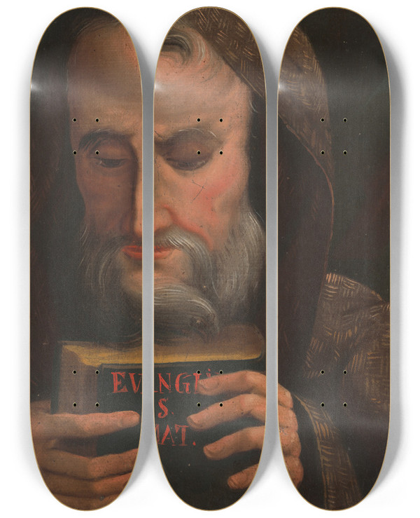 Triptych art skateboard deck of Jan Fignowski Saint Matthew_2 by Jan Fignowski (1769-1834)