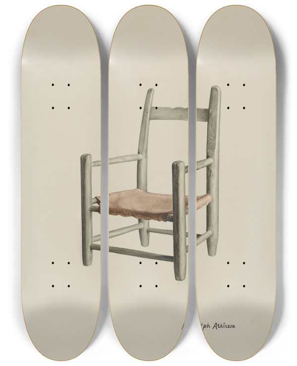 Triptych art skateboard deck of Randolph Atkinson Childs Chair_2 by Randolph Atkinson