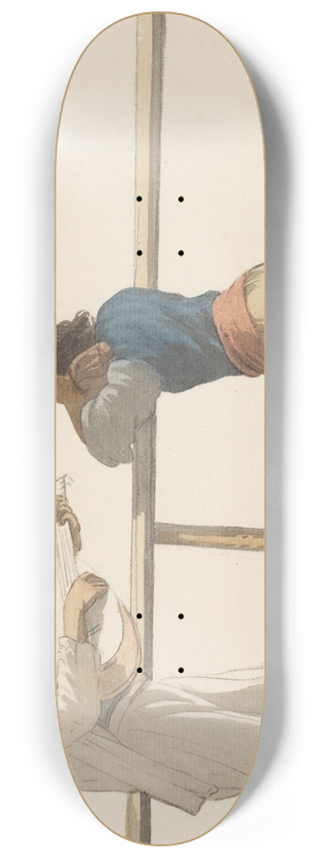 Abraham-Louis-Rodolphe Ducros - Personen aan boord van het schip lHeureuse Marianne 8.25 inch art skate deck