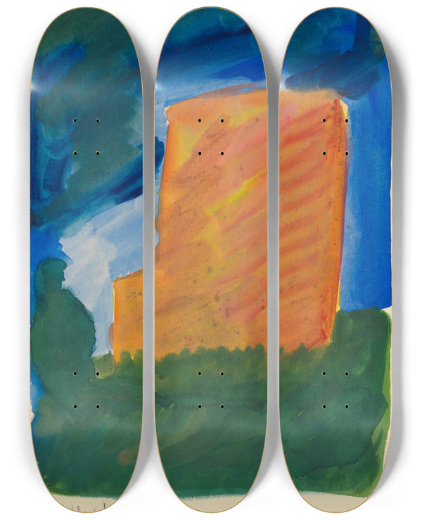 Triptych art skateboard deck of Karl Wiener Farbstudien 10 Bltter Vi by Karl Wiener (1901-1949)