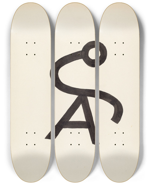 Triptych art skateboard deck of J Henry Marley Cattle Brand_18 by J Henry Marley