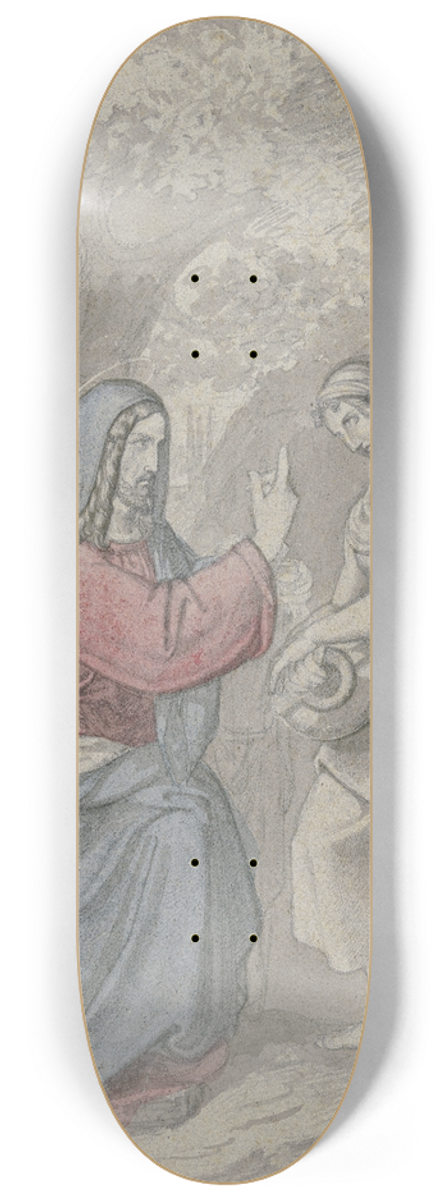Ferdinand Fellner - Christ and the Samaritan woman at the well 8.25 inch art skate deck