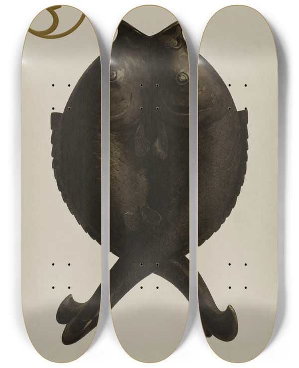 Triptych art skateboard deck of Georges Goursat Sem Album Tangovillesurmer Couverture by Georges Goursat (Sem) (1863-1934)