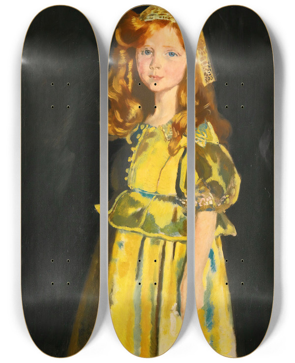 Triptych art skateboard deck of William Orpen Portrait Of Vivien St George by William Orpen (1878-1931)