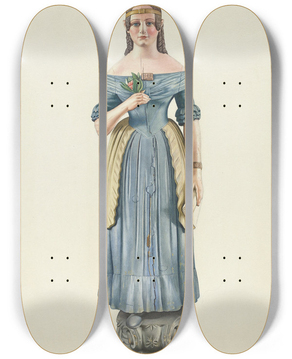 Triptych art skateboard deck of Joseph Goldberg Figurehead_2 by Joseph Goldberg