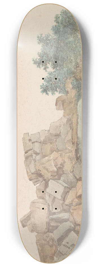 Abraham-Louis-Rodolphe Ducros - Resten van Zeus Olympus tempel bij Agrigento 8.25 inch art skate deck