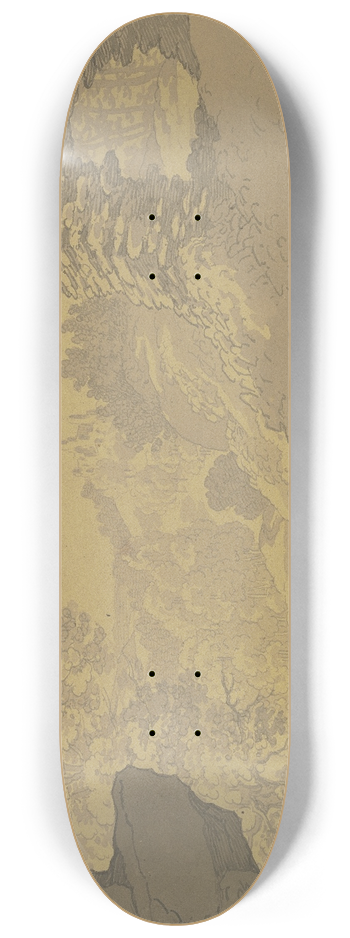 Ferdinand Fellner - Romantische Landschaft mit Hund 8.25 inch art skate deck