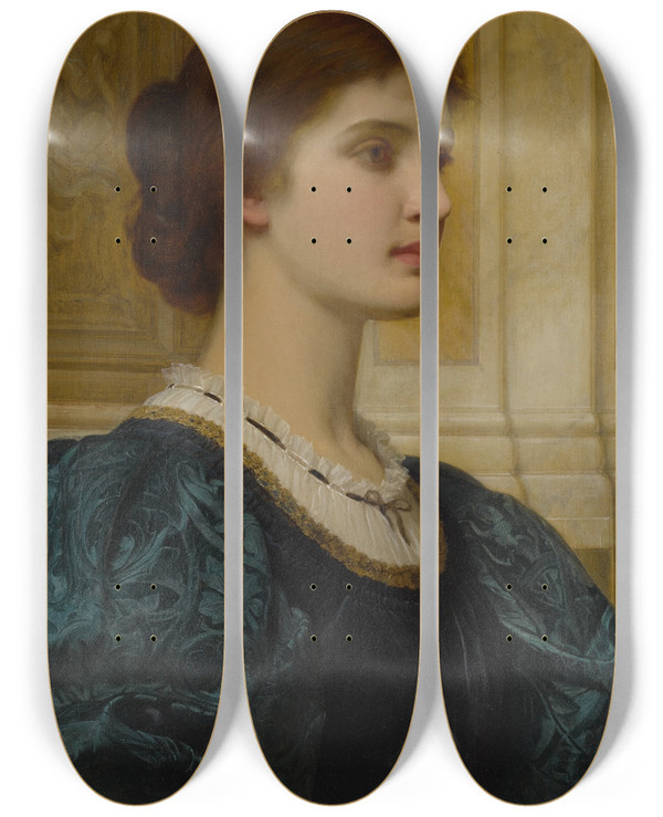 Triptych art skateboard deck of Charles Edward Perugini Kate by Charles Edward Perugini (1839-1918)