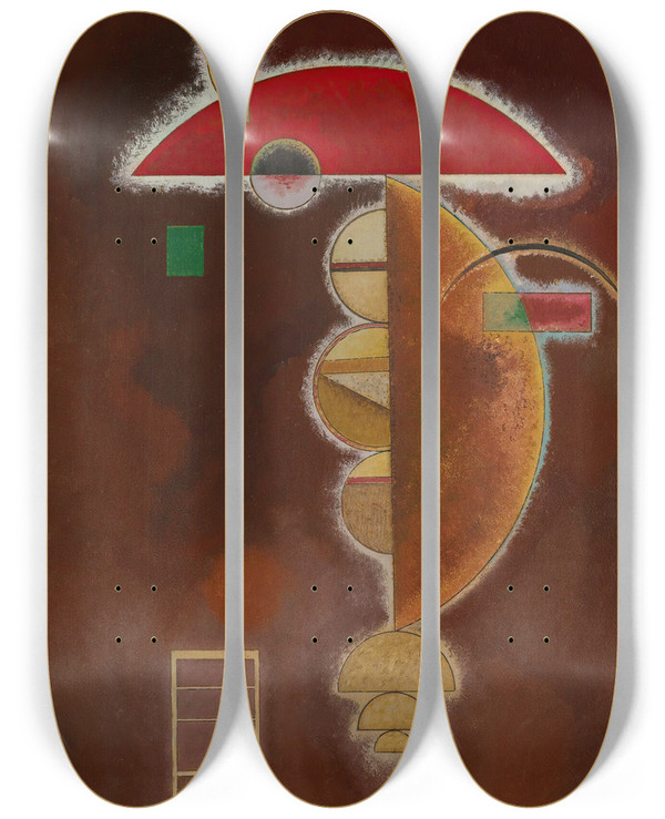 Triptych art skateboard deck of Wassily Kandinsky Gedrckt by Wassily Kandinsky (1866-1944)