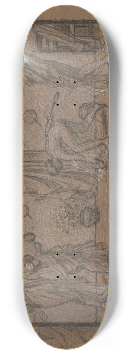 Albert Joseph Moore - Study for Battledore and Shuttlecock 8.25 inch art skate deck