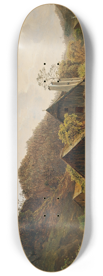 Ferdinand Georg Waldmller - Landschaft mit Hammerschmiede 8.25 inch art skate deck