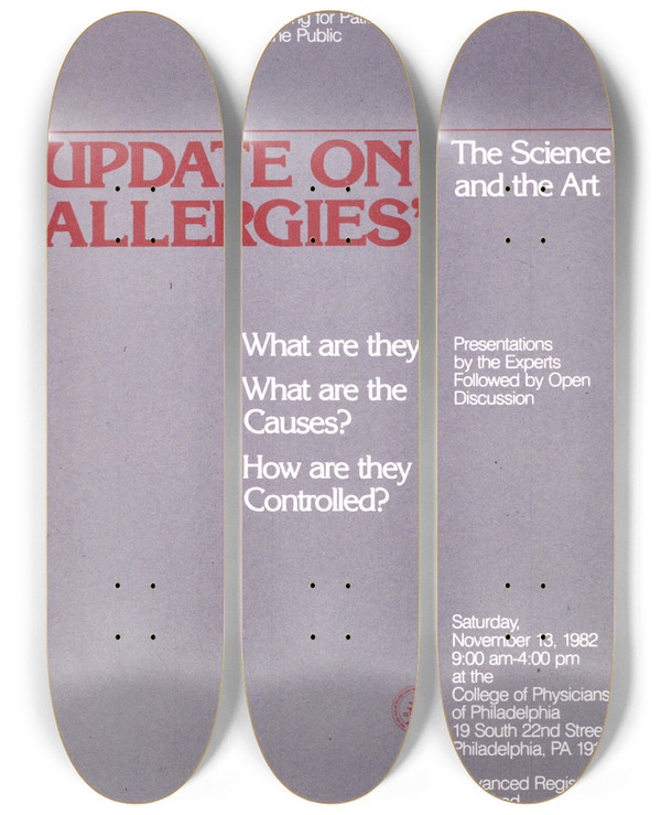 Triptych art skateboard deck of National Institutes Of Health Update On Allergies by National Institutes Of Health (1887)