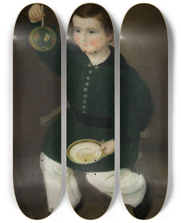 Triptych art skateboard deck of Matthias Stoltenberg Untitled by Matthias Stoltenberg (1799-1871)