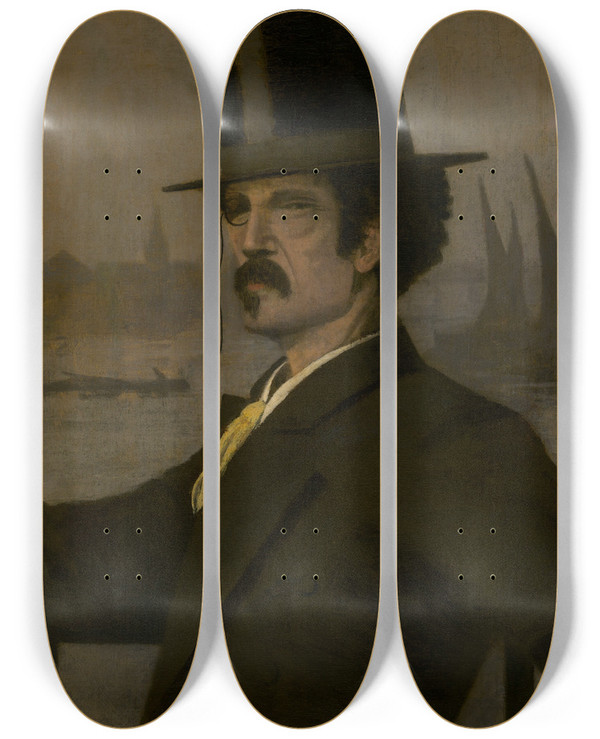 Triptych art skateboard deck of Walter Greaves James Mcneill Whistler by Walter Greaves (1841-1930)