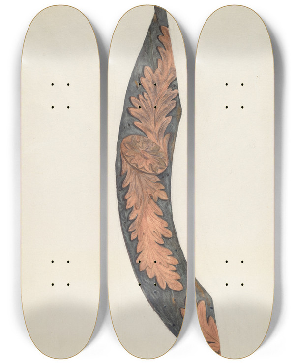 Triptych art skateboard deck of Lucille Chabot Bow Piece Of A Ship by Lucille Chabot