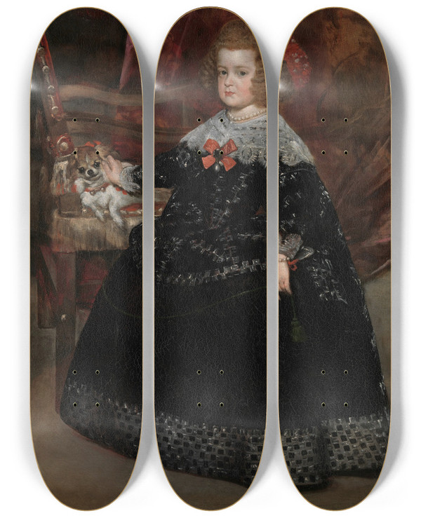 Triptych art skateboard deck of Juan Bautista Martinez Del Mazo Mara Teresa 16381683 Infanta Of Spain by Juan Bautista Martinez Del Mazo (1612-1667)
