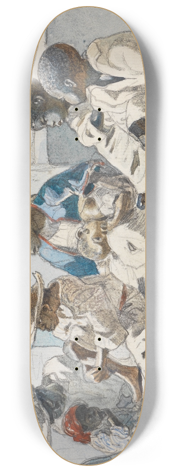Ferdinand Keller - Studie von acht schwarzen Kindern in Brasilien 8.25 inch art skate deck