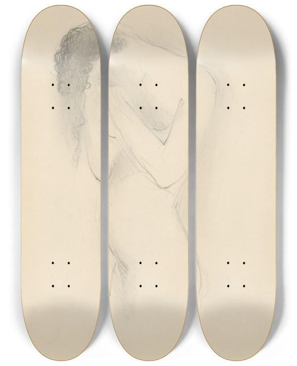Triptych art skateboard deck of Mikul Galanda Skicr S Rznymi Tdijnmi Kresbami by Mikulas Galanda (1895-1938)