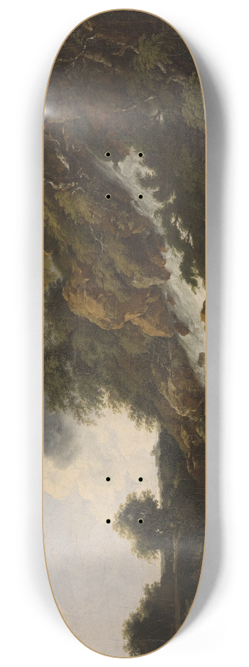 Ferdinand Kobell - Gebirgslandschaft mit Wasserfall 8.25 inch art skate deck