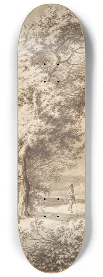 Ferdinand Kobell - Landscape with Wayfarers 8.25 inch art skate deck