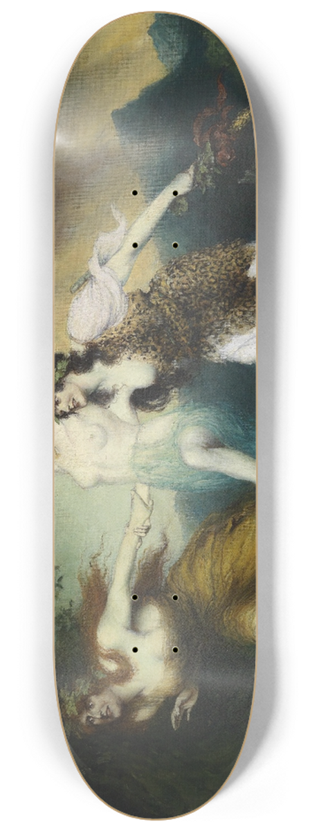 Ferdinand Leeke - Fliehende Nymphen 8.25 inch art skate deck