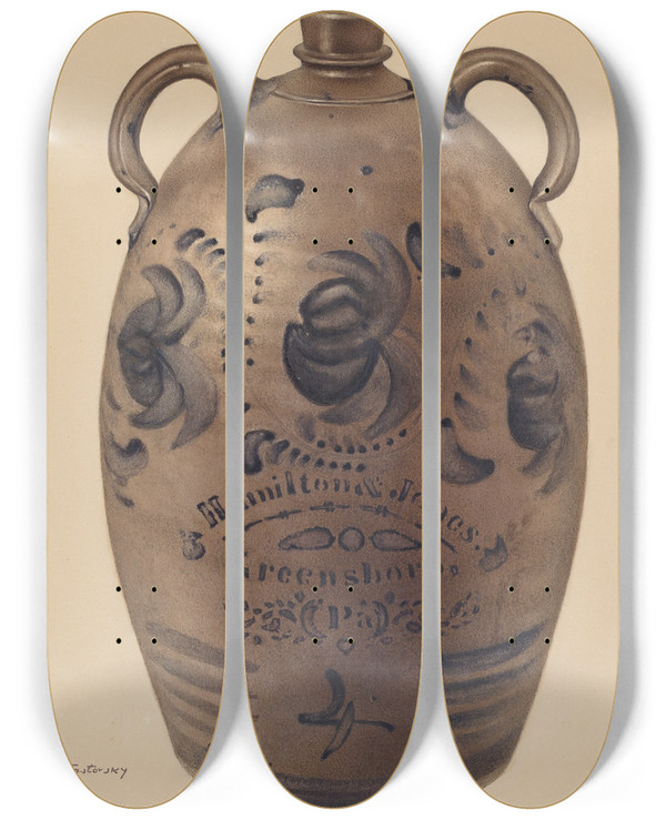 Triptych art skateboard deck of Aaron Fastovsky Jug_2 by Aaron Fastovsky