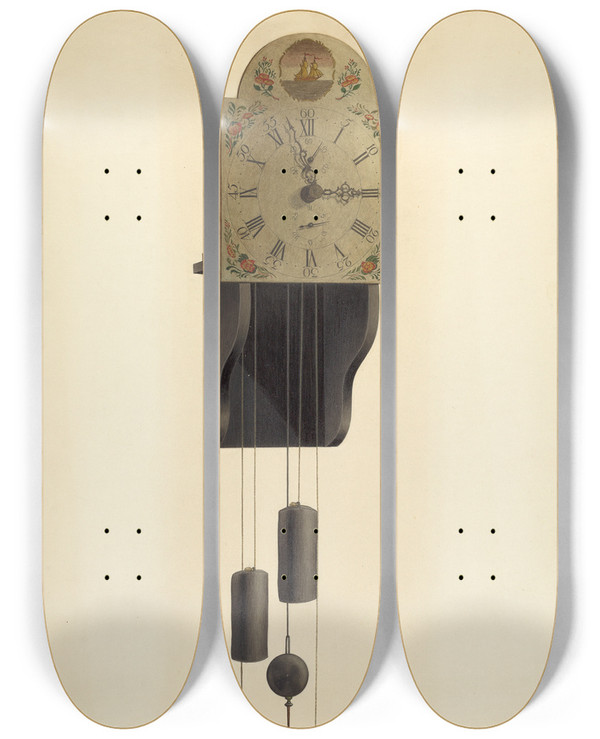 Triptych art skateboard deck of Frank Wenger Clock_1 by Frank Wenger (20-)