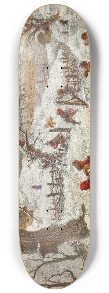 Ferdinand Mallitsch - A Snowball Fight 8.25 inch art skate deck