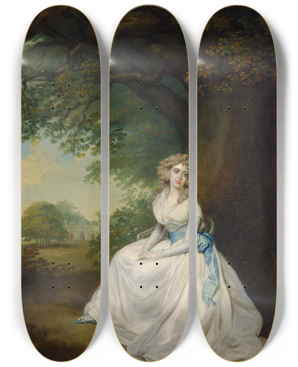 Triptych art skateboard deck of Arthur William Devis Frances Lady Chambers Ne Wilton by Arthur William Devis (1762-1822)