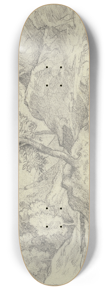 Ferdinand Olivier - Landschaft mit Bumen und Felsen 8.25 inch art skate deck